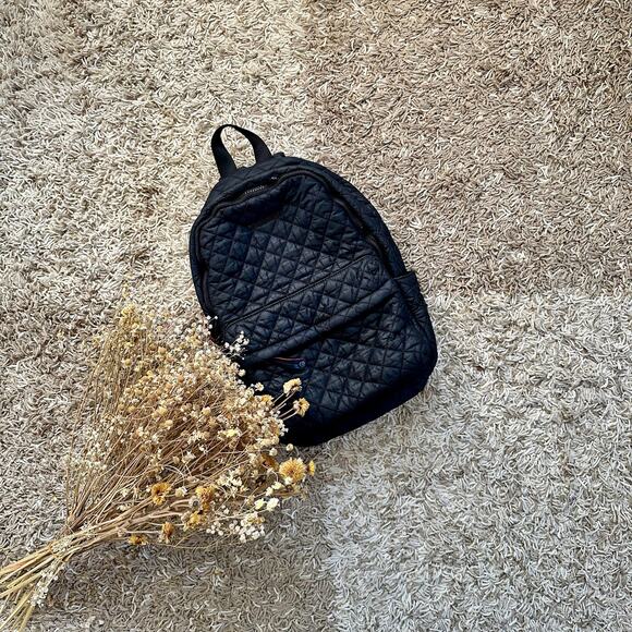 MZ Wallace Black Camouflage Mini Quilted Backpack Puffer Size M - Picture 1 of 16